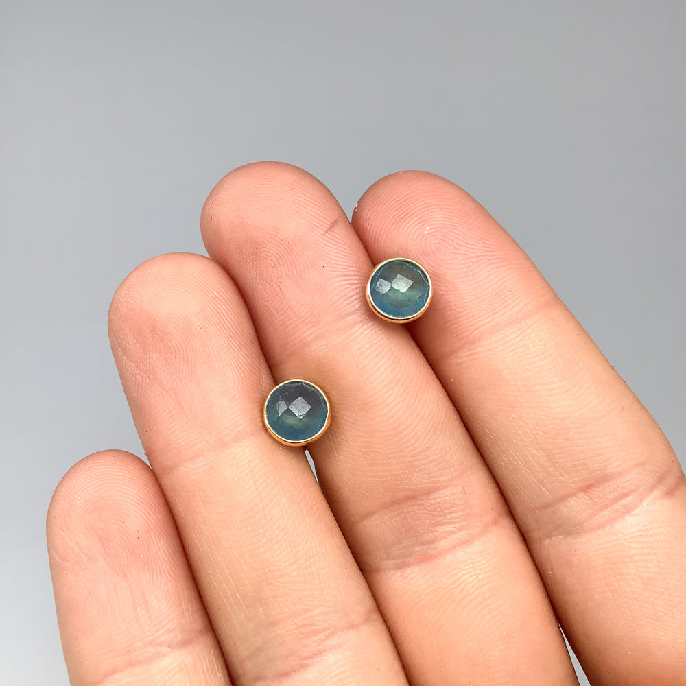 Aquamarine Stud Earrings-Rocks and Gems Canada