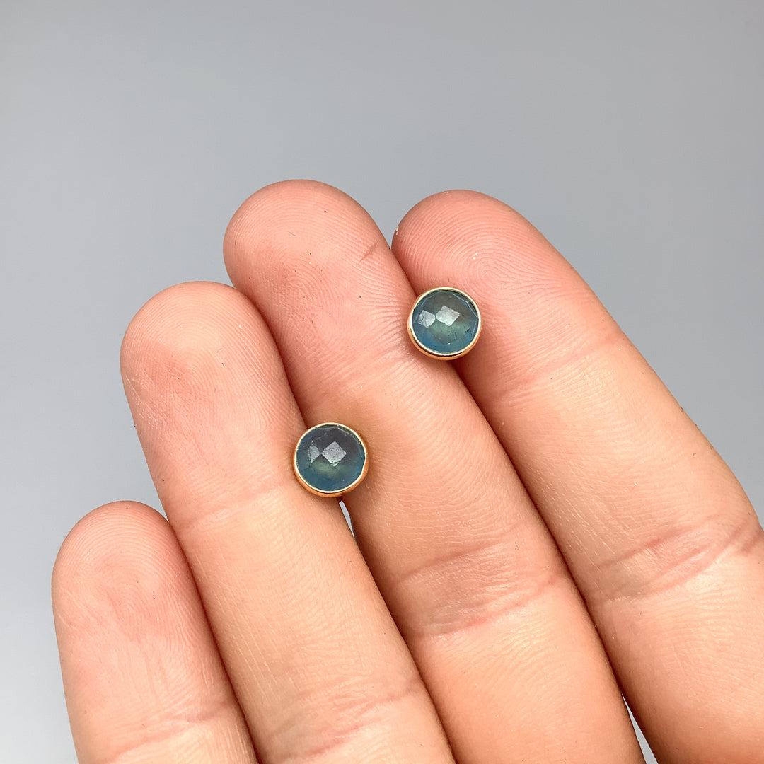 Aquamarine Stud Earrings-Rocks and Gems Canada