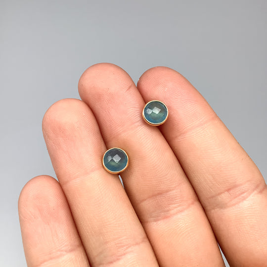 Aquamarine Stud Earrings-Rocks and Gems Canada