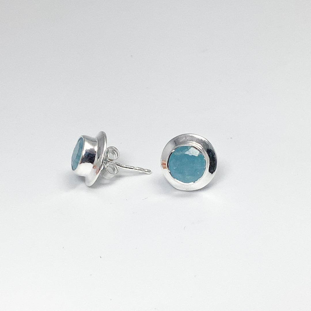 Aquamarine Stud Earrings-Rocks and Gems Canada
