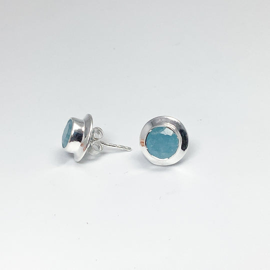 Aquamarine Stud Earrings-Rocks and Gems Canada