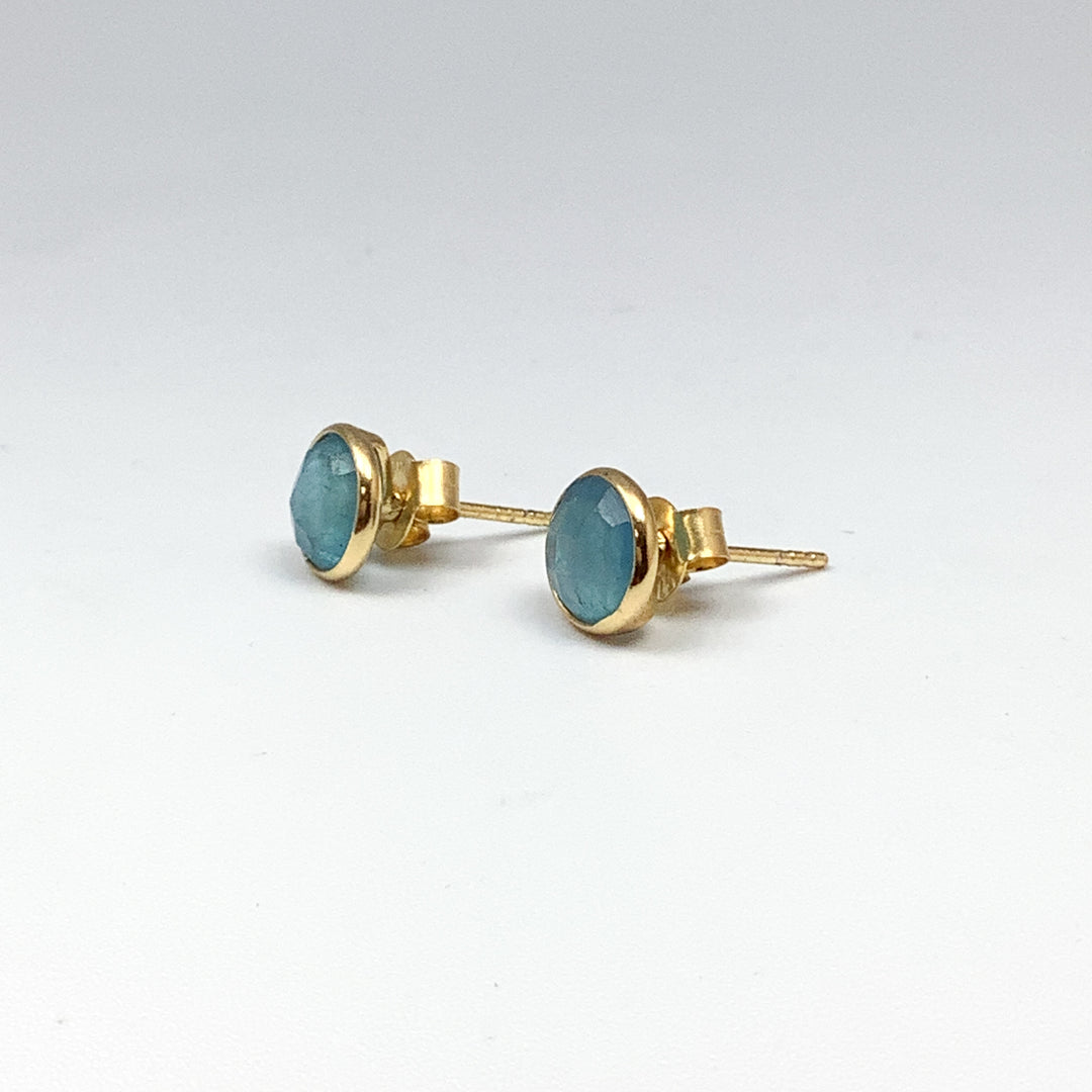 Aquamarine Stud Earrings-Rocks and Gems Canada