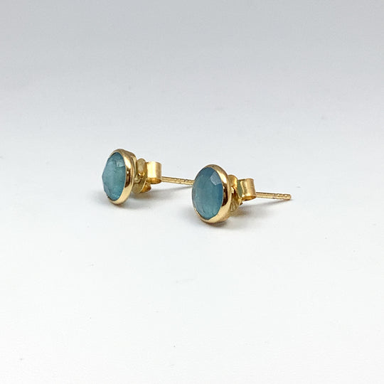 Aquamarine Stud Earrings-Rocks and Gems Canada