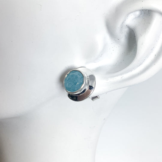 Aquamarine Stud Earrings-Rocks and Gems Canada