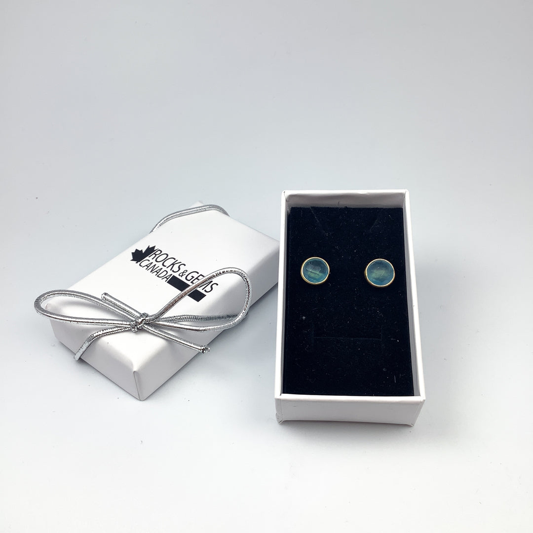 Aquamarine Stud Earrings-Rocks and Gems Canada