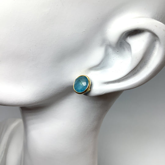 Aquamarine Stud Earrings-Rocks and Gems Canada