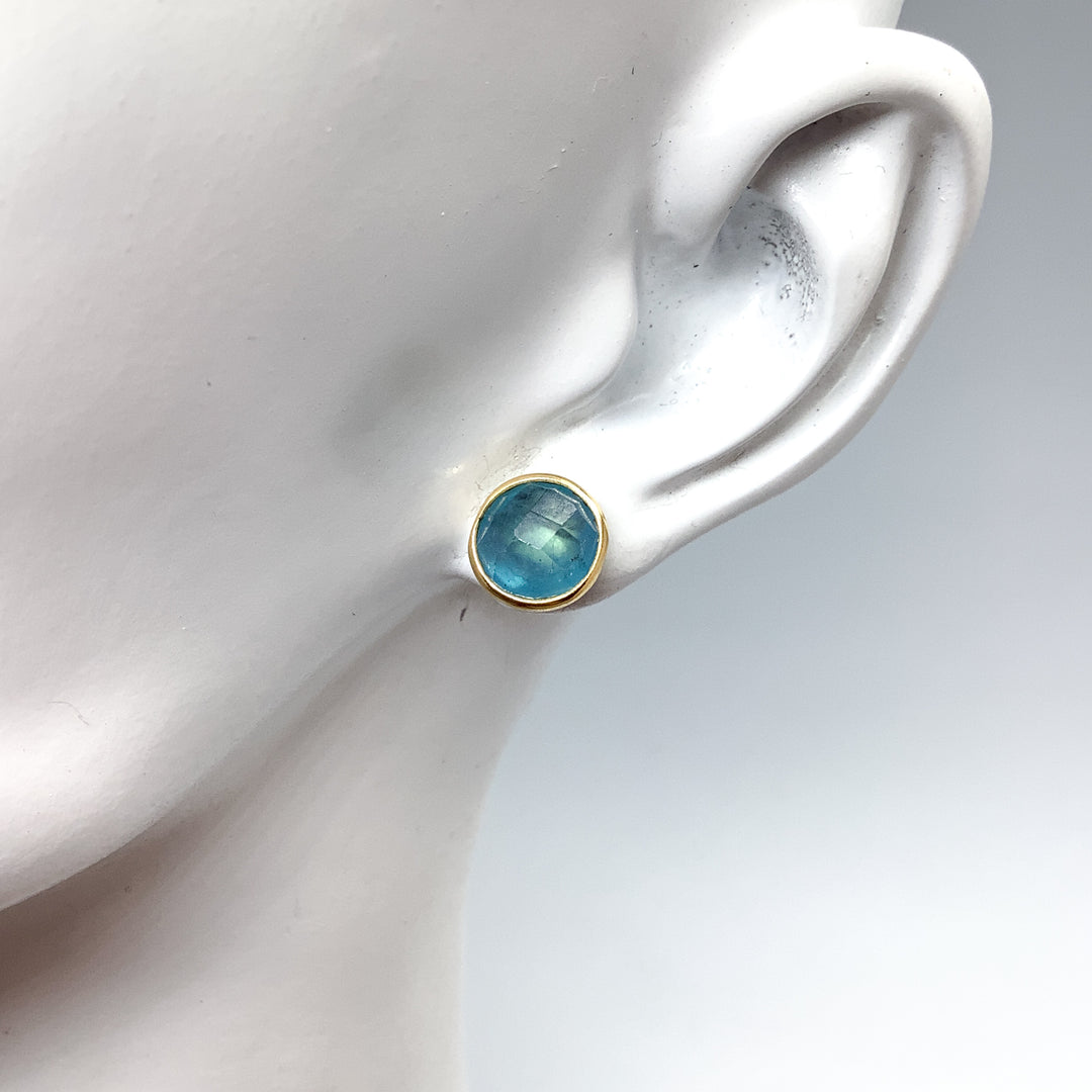 Aquamarine Stud Earrings-Rocks and Gems Canada