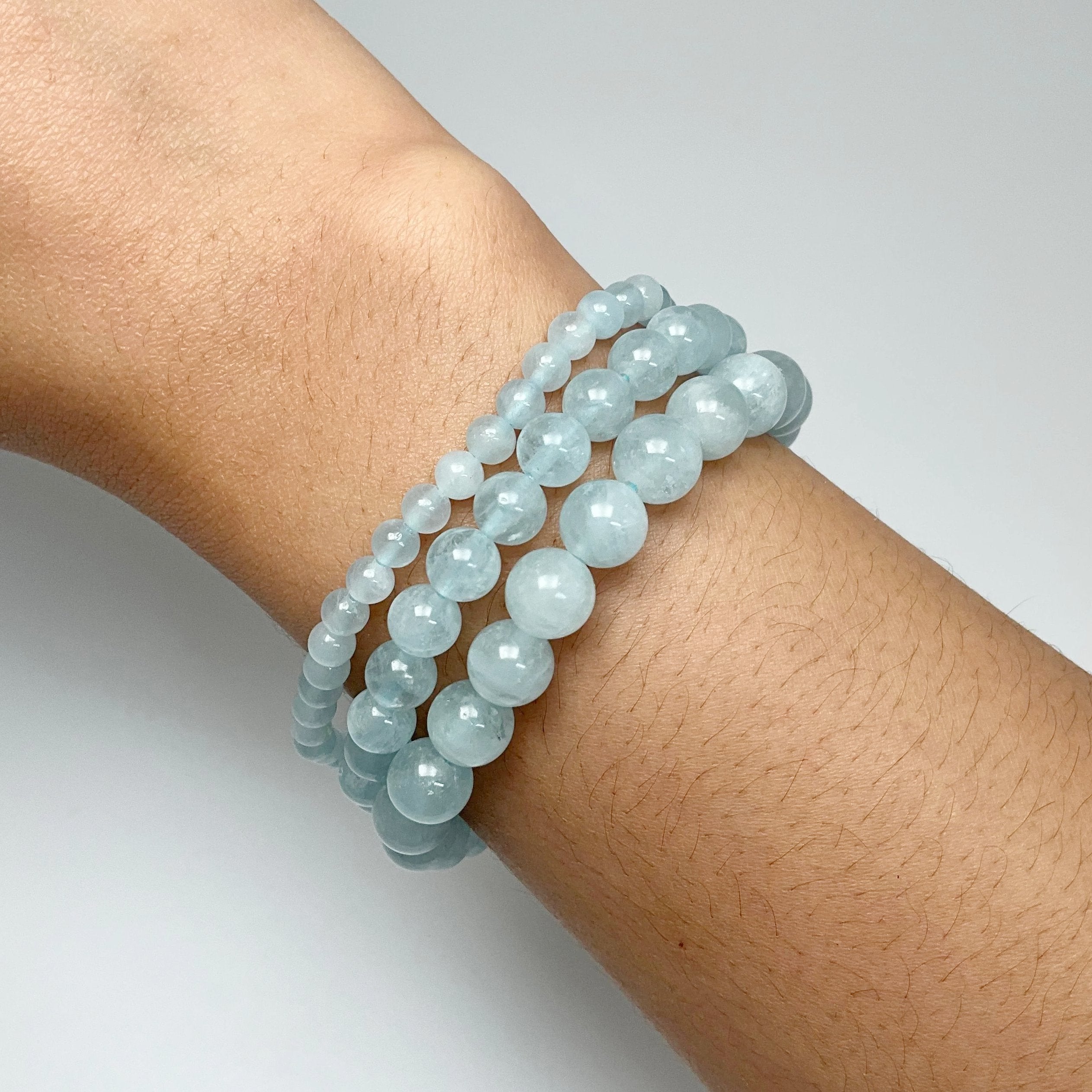 Aquamarine Beaded Bracelet - Rocks and Gems Canada