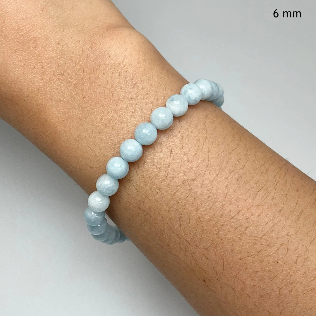 Aquamarine Beaded Bracelet - Rocks and Gems Canada