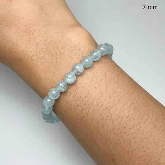 Aquamarine Beaded Bracelet - Rocks and Gems Canada