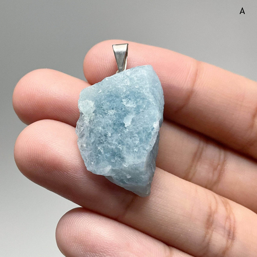 Aquamarine Rough Chunk Pendant - Rocks and Gems Canada