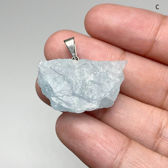 Aquamarine Rough Chunk Pendant - Rocks and Gems Canada