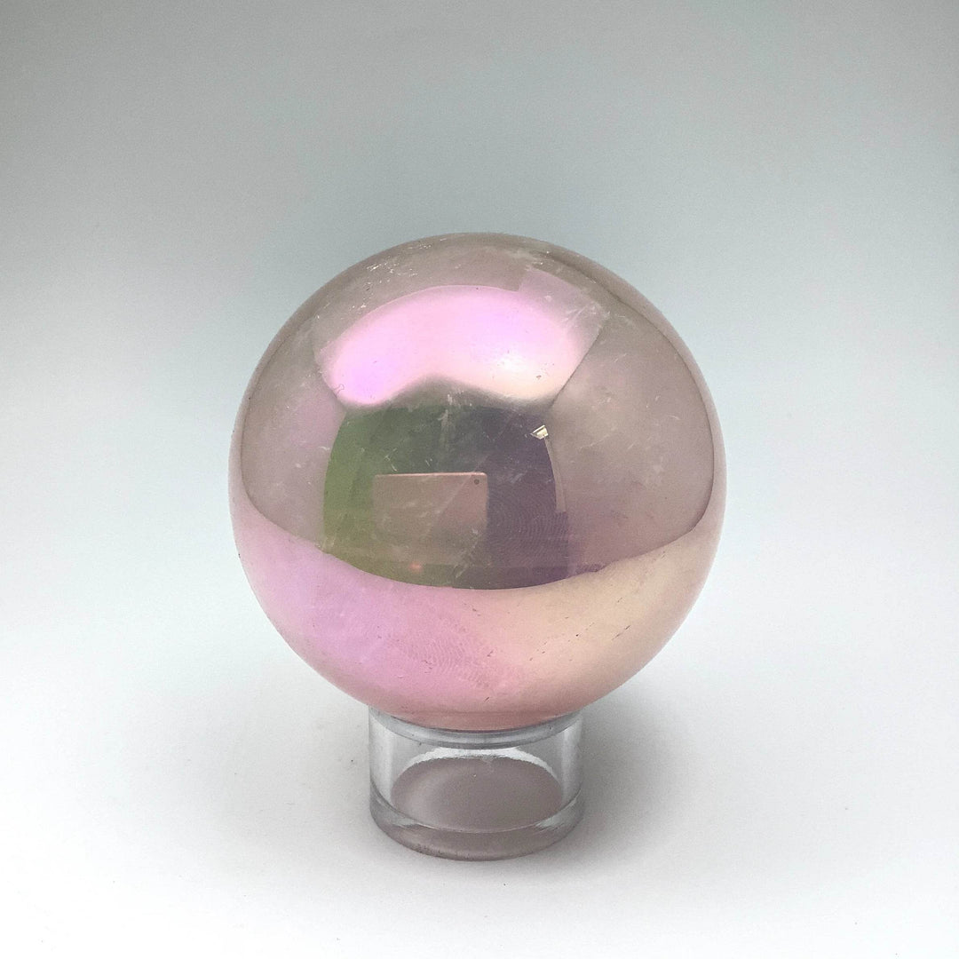 Aura Rose Quartz Sphere-Rocks and Gems Canada
