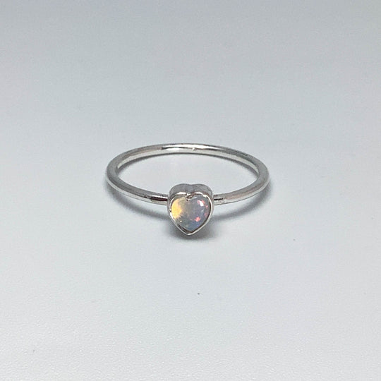 Australian Opal Heart Ring-Rocks and Gems Canada