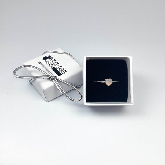 Australian Opal Heart Ring-Rocks and Gems Canada