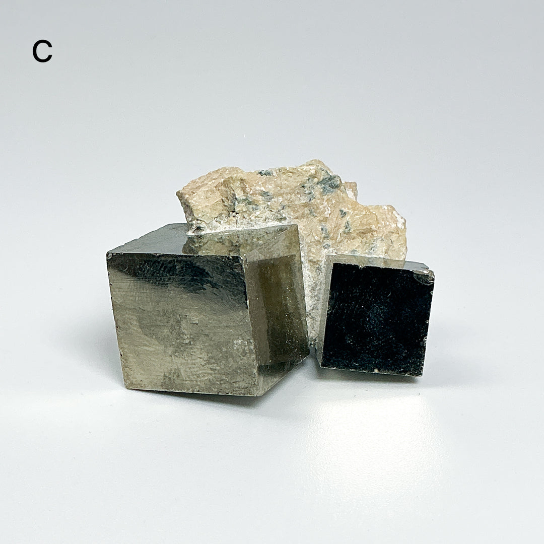 Iron Pyrite Cube in Matrix