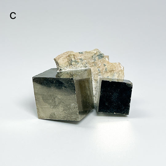 Iron Pyrite Cube in Matrix