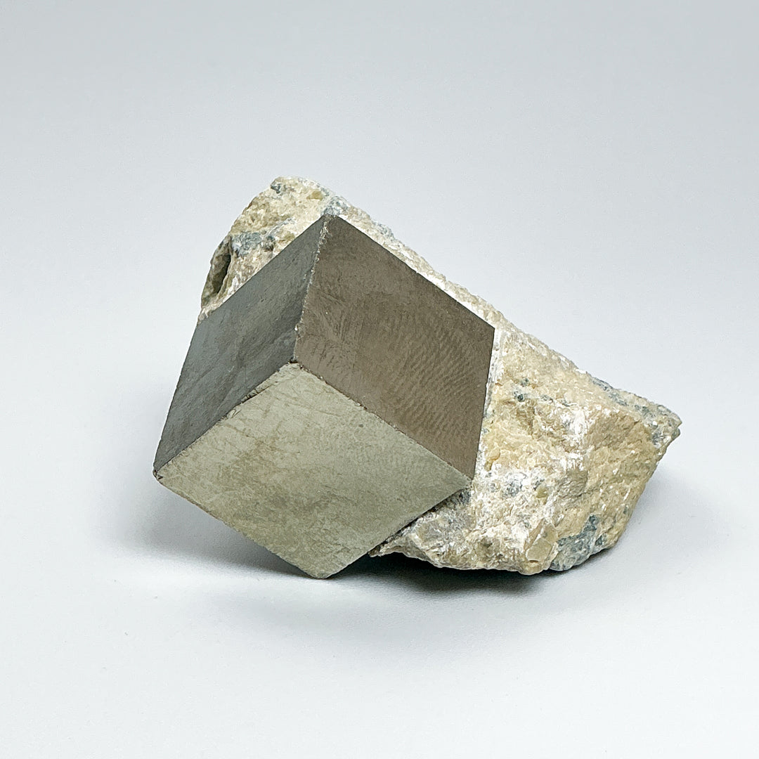 Iron Pyrite Cube in Matrix