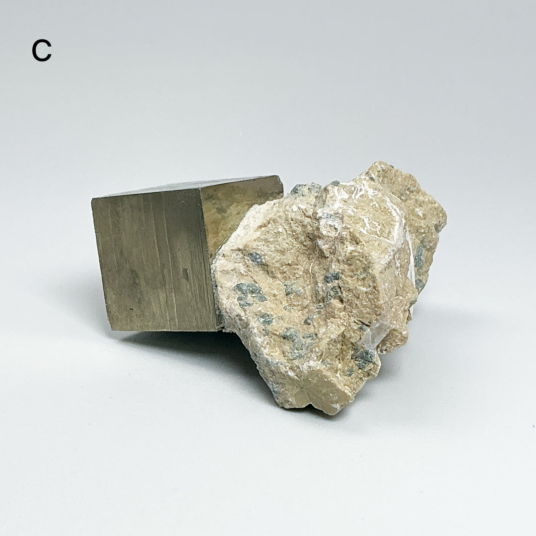 Iron Pyrite Cube in Matrix