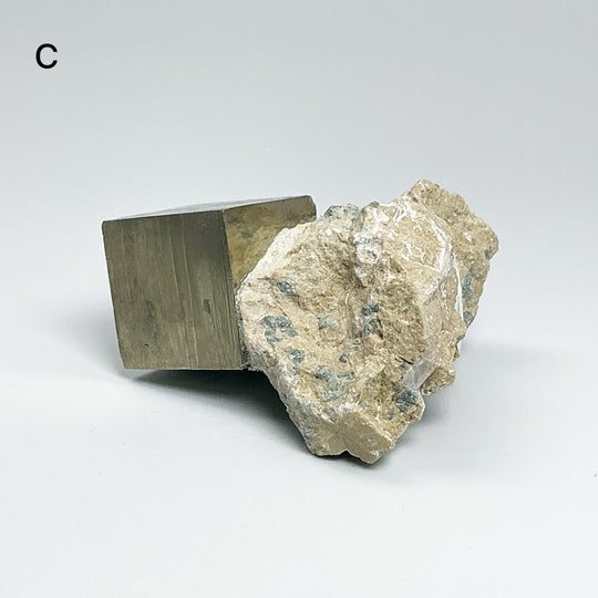 Iron Pyrite Cube in Matrix