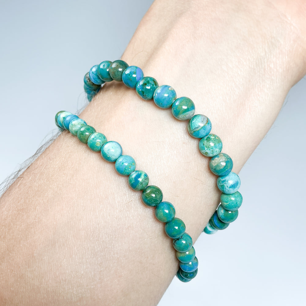 Blue Peruvian Opal Beaded Bracelet
