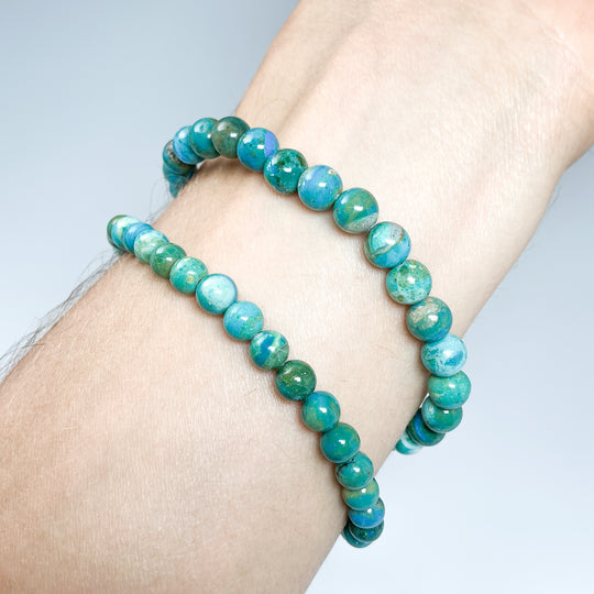 Blue Peruvian Opal Beaded Bracelet