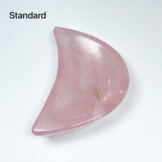 Carved Rose Quartz Half Moon Bowl - Rocks and Gems Canada