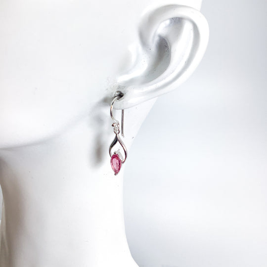 Pink Tourmaline Dangle Earrings