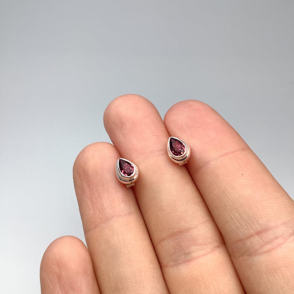 Pink Tourmaline Stud Earrings