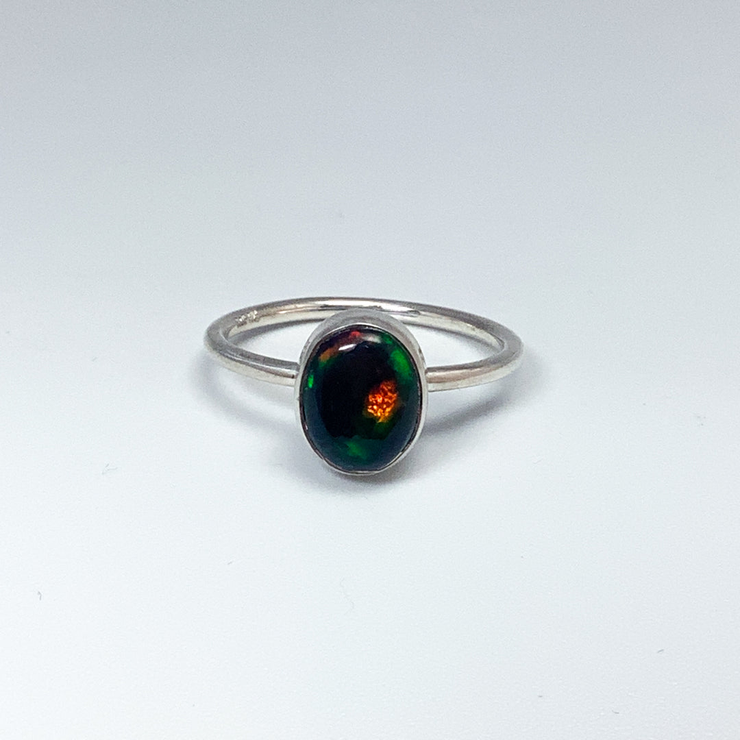 Black Ethiopian Opal Ring