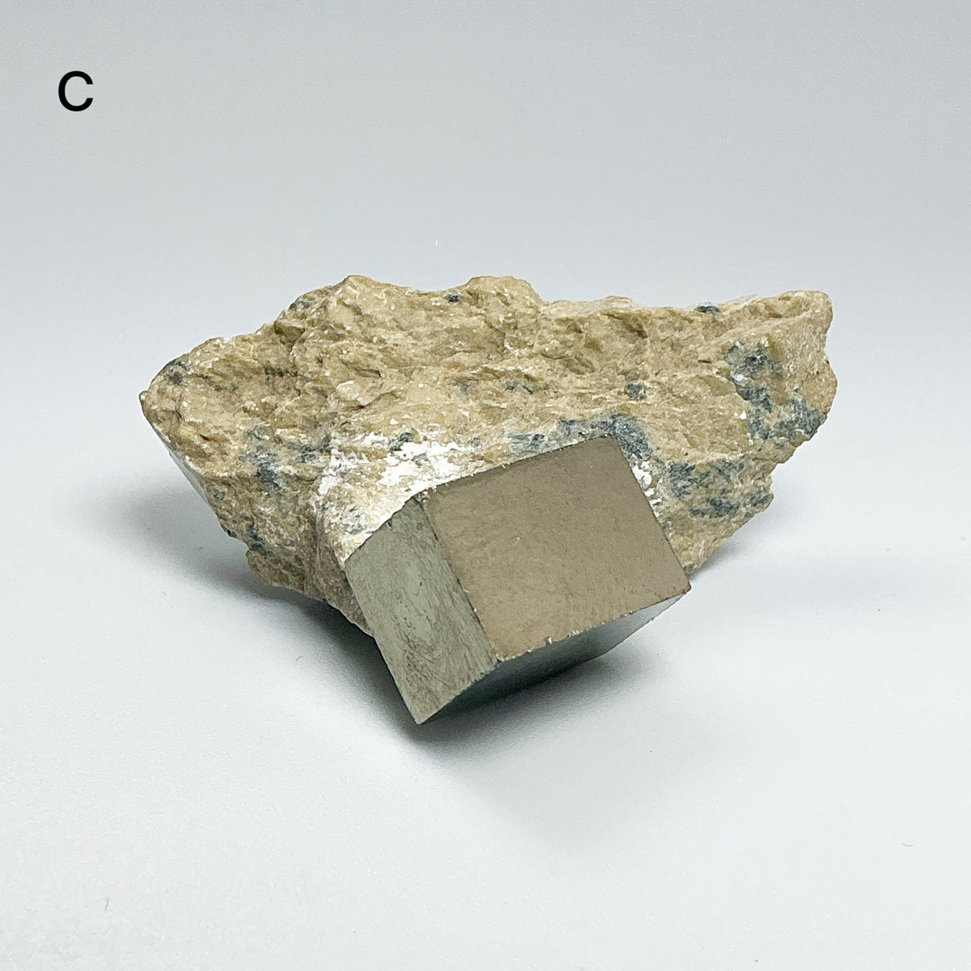 Iron Pyrite Cube in Matrix