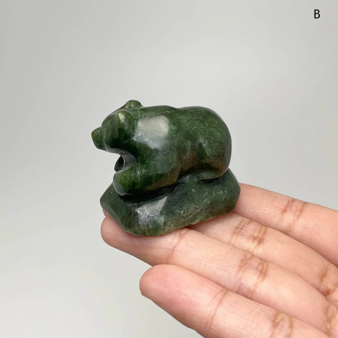 BC Jade Bear Carving-Rocks and Gems Canada
