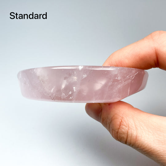 Carved Rose Quartz Half Moon Bowl - Rocks and Gems Canada