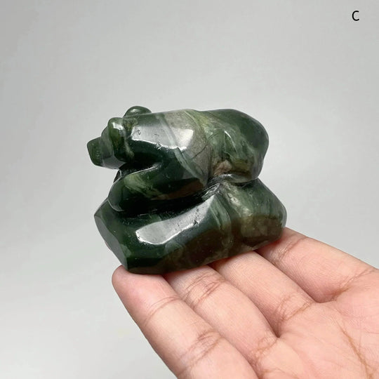 BC Jade Bear Carving - Rocks and Gems Canada