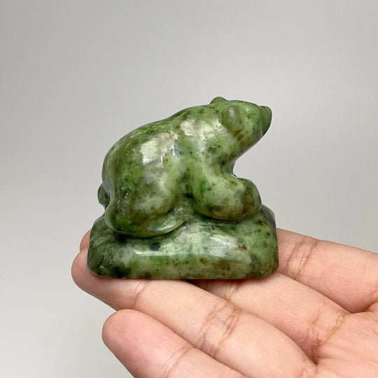 BC Jade Bear Carving - Rocks and Gems Canada