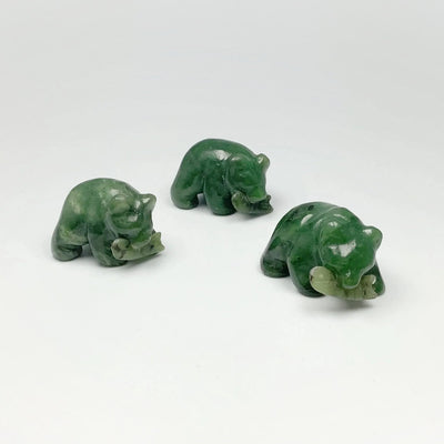 BC Jade Bear with Fish Carving