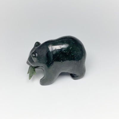 BC Jade Bear with Fish Carving