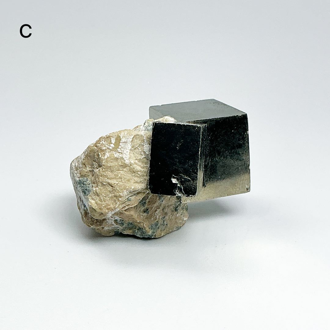 Iron Pyrite Cube in Matrix