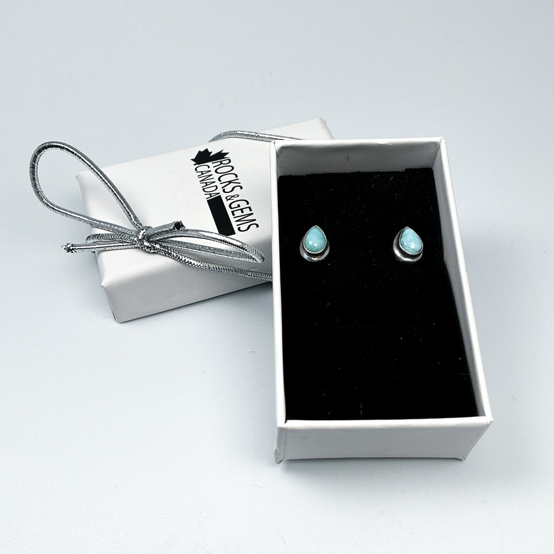Larimar Stud Earrings - Rocks and Gems Canada