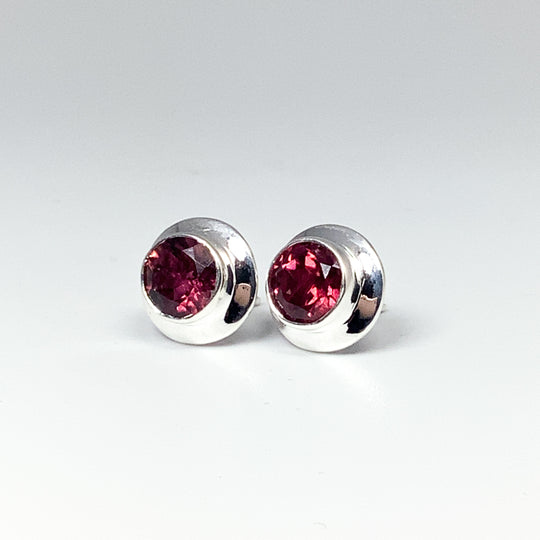 Pink Tourmaline Stud Earrings