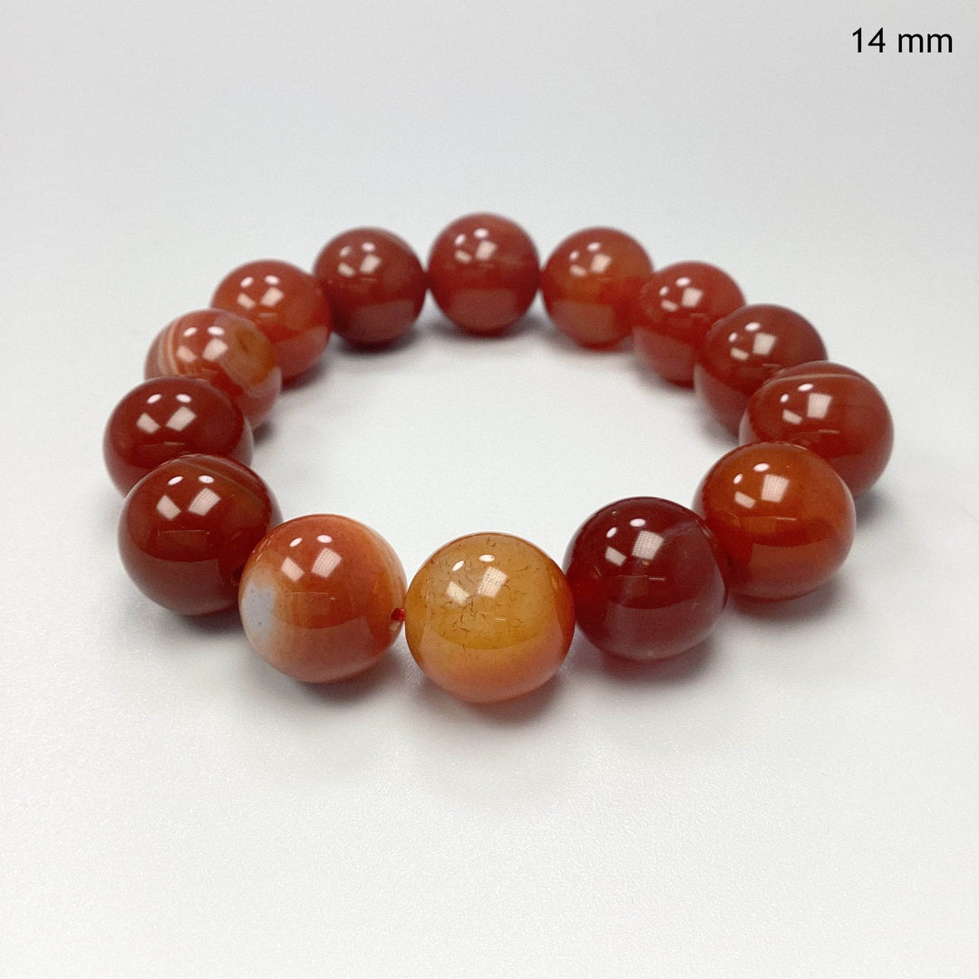 Banded Carnelian Agate Beaded Bracelet-Rocks and Gems Canada
