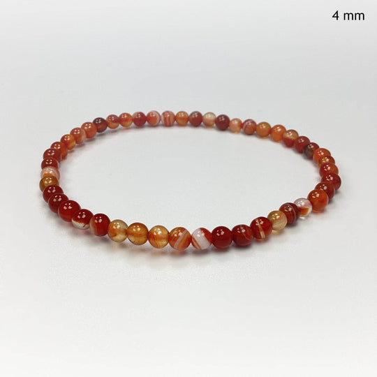 Banded Carnelian Agate Beaded Bracelet-Rocks and Gems Canada