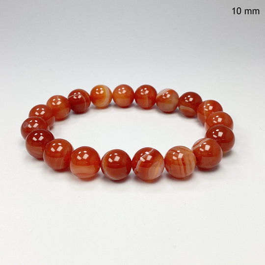 Banded Carnelian Agate Beaded Bracelet-Rocks and Gems Canada