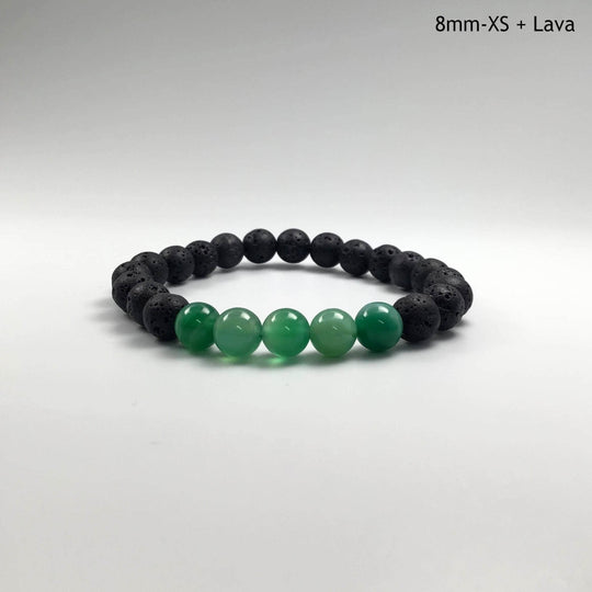 Banded Green Agate Beaded Bracelet-Rocks and Gems Canada