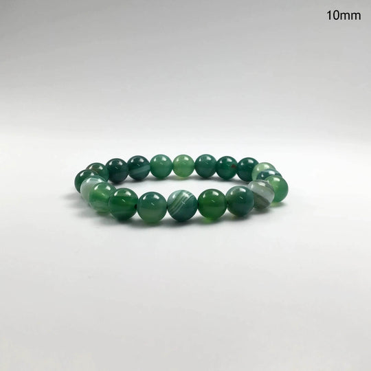 Banded Green Agate Beaded Bracelet-Rocks and Gems Canada