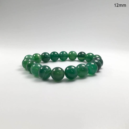 Banded Green Agate Beaded Bracelet-Rocks and Gems Canada