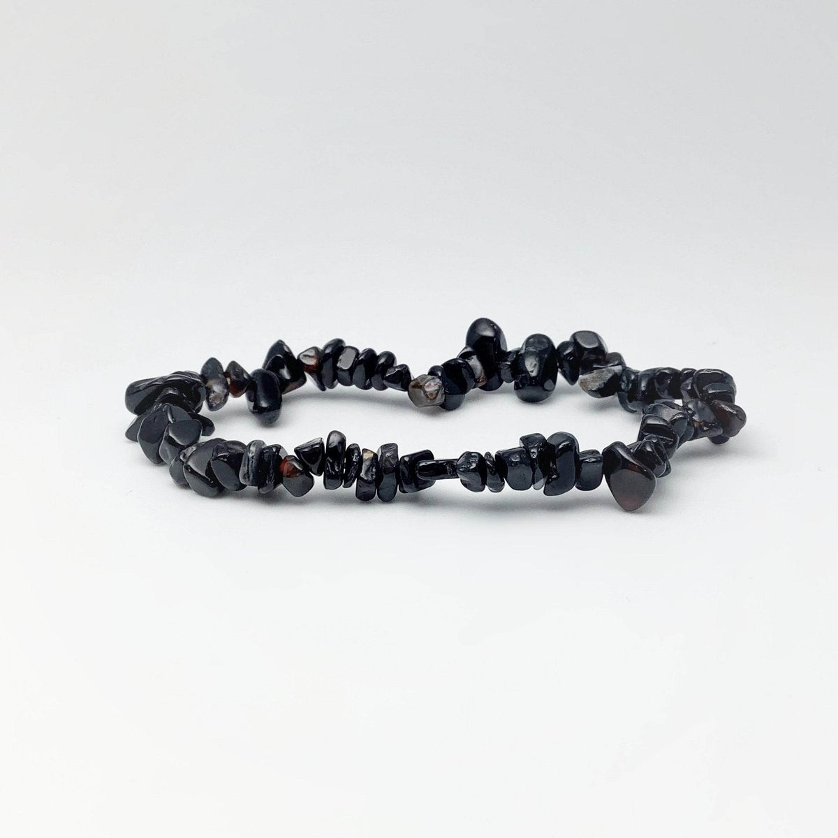 Black Agate Chip Beaded Bracelet-Rocks and Gems Canada