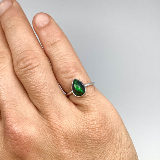 Black Ethiopian Opal Ring-Rocks and Gems Canada