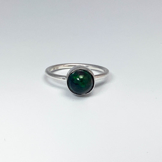 Black Ethiopian Opal Ring-Rocks and Gems Canada