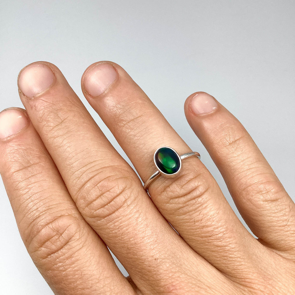 Black Ethiopian Opal Ring-Rocks and Gems Canada